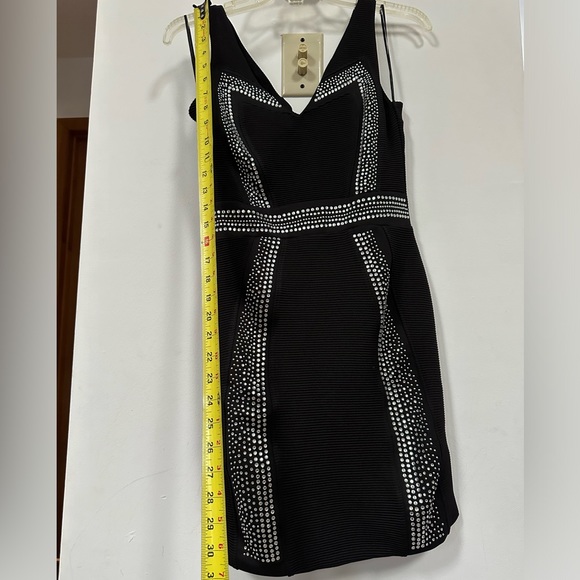 ASOS RHINESTONES BLACK TIGHT STRETCHY WAISTLINE DRESS SUZE 6 - Picture 6 of 7